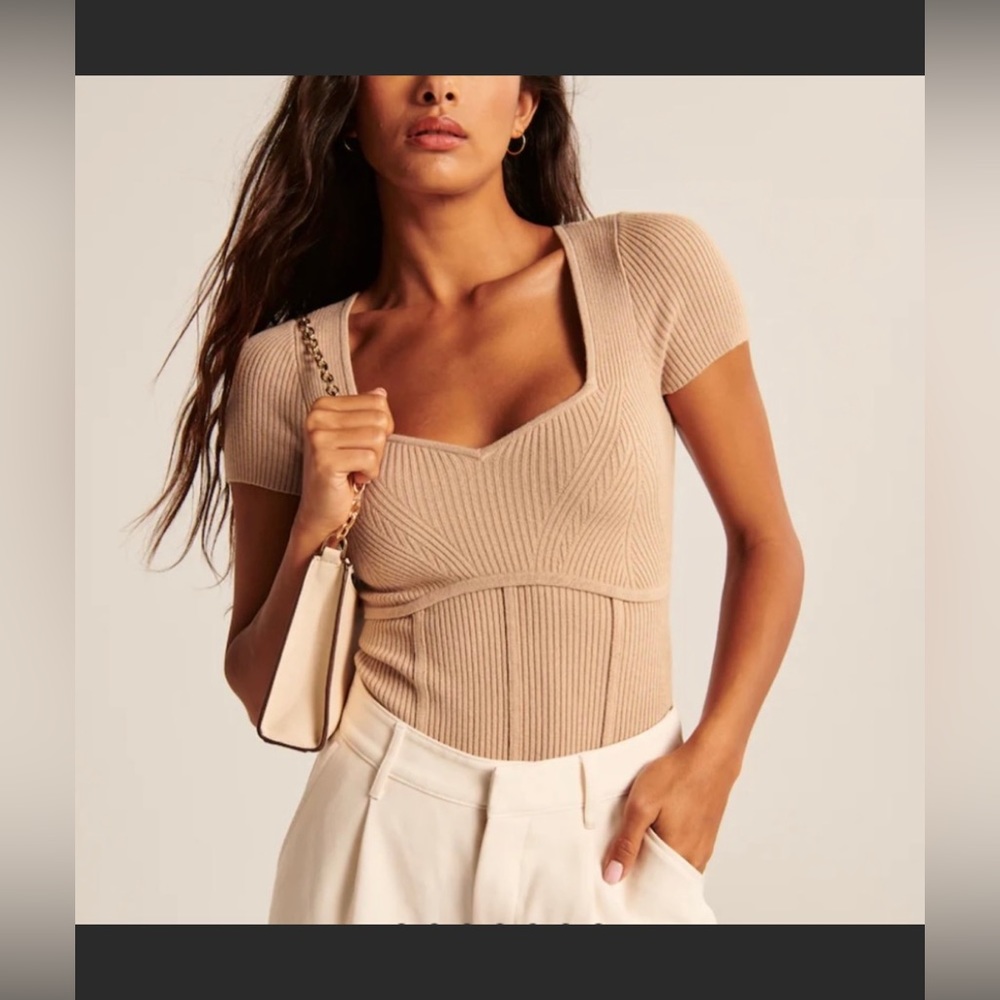 Abercrombie & Fitch Corset Inspired Knit Bodysuit
